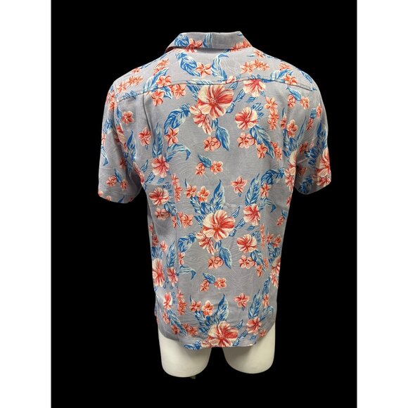 Tommy Bahama Men's Cape Hibiscus Floral Silk Short Sleeve Shirt Dark Gravel M - Picture 3 of 6